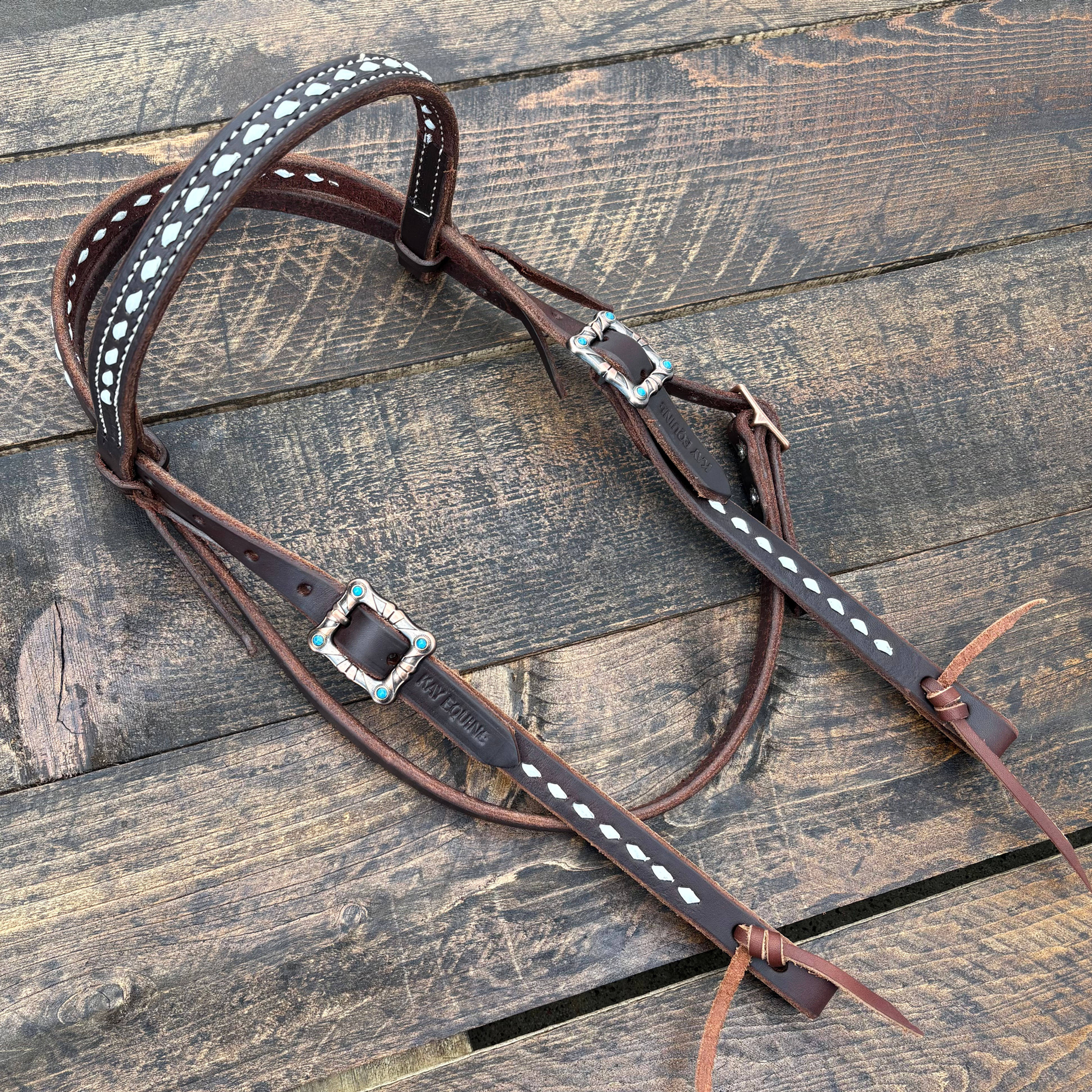 White Buckstitch Browband