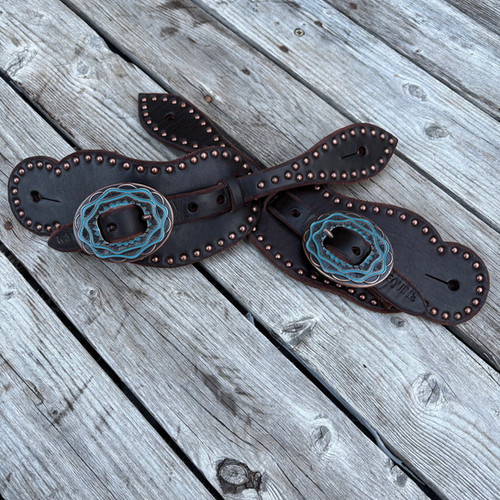 Turquoise-Embellished Spur Strap for Equestrian Style main image 0