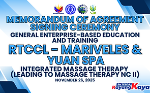 TESDA accredited massage therapy training center in Bataan for professional therapist certification