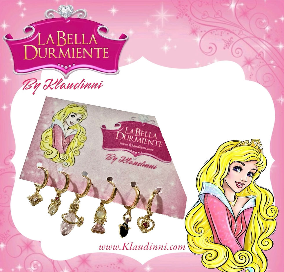 Miniatura: 6 aretes colgantes de Aurora y los personajes de la bella durmiente