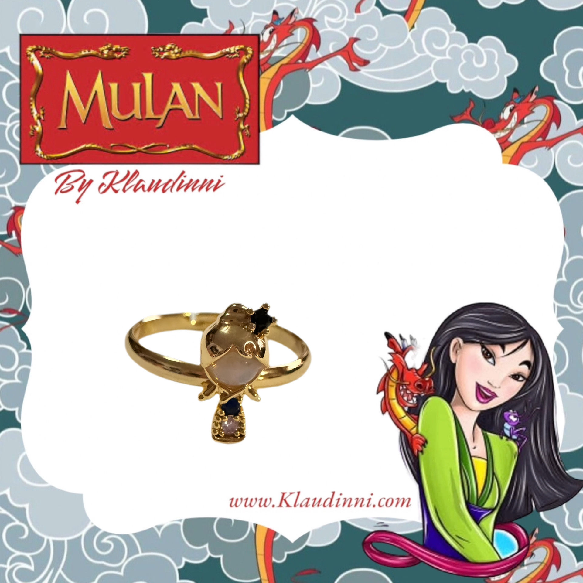 Anillo de la princesa mulan de muñeca
