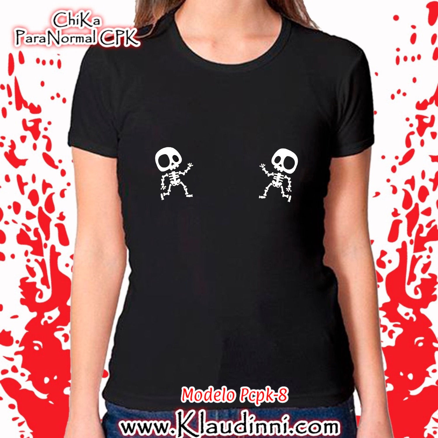 Playera con esqueletitos