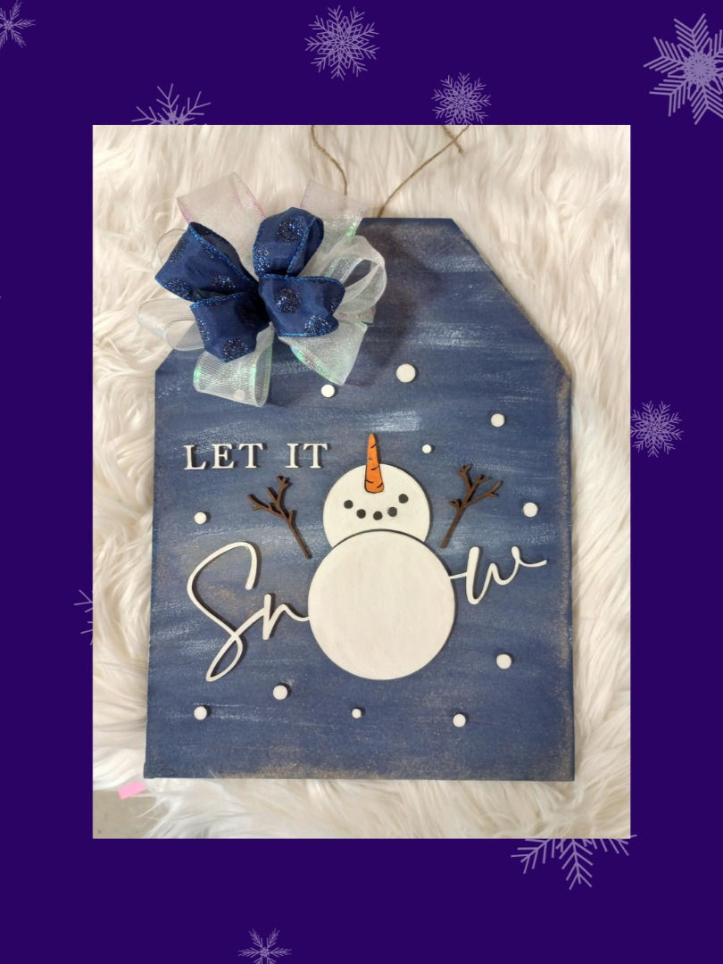 Let It Snow Door Tag Sign Event
