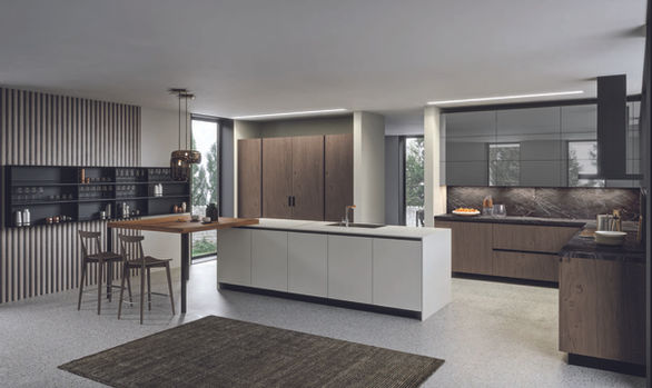 Modern Italian Style: Clean lines, luxurious finishes, and elegant details that make every kitchen a statement piece.
Functionality and Comfort: Smart storage solutions, ergonomic layouts, and user-friendly features for everyday living.
Premium Materials: Natural wood, marble countertops, and durable surfaces sourced and crafted in Italy.
Innovative Design: Cutting-edge appliances and integrated technology for a seamless cooking experience.