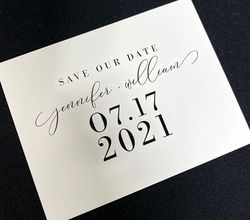 Modern Date Black & White Save the Date