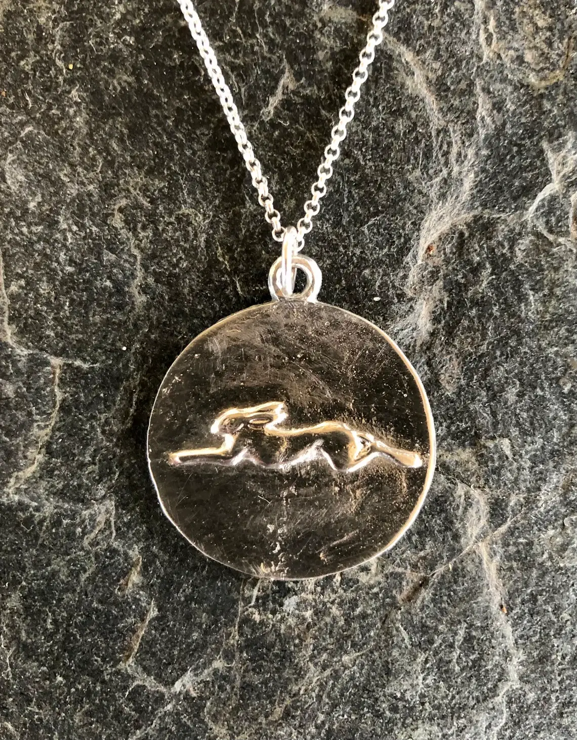 Running Hare Pendant/Necklace in Pewter