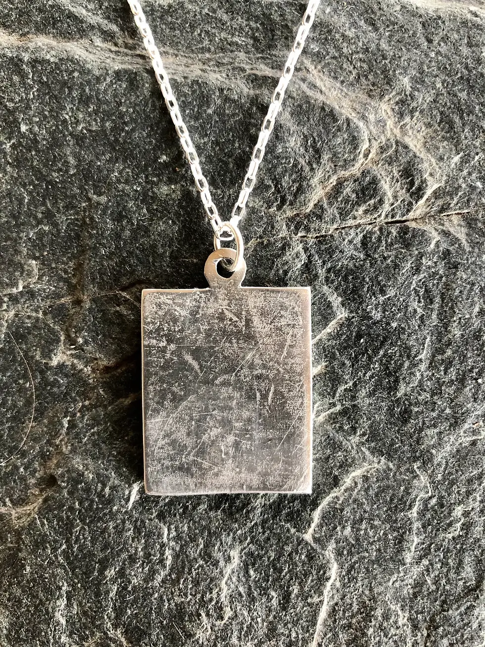 Thumbnail: Hare Sitting Pendant/Necklace in Pewter by Paul Szeiler
