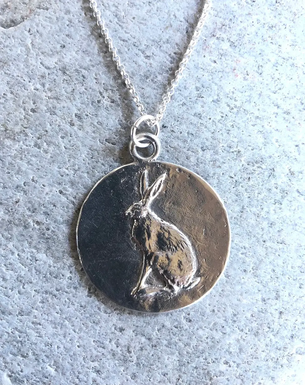 Thumbnail: Hare Pendant Necklace in Pewter