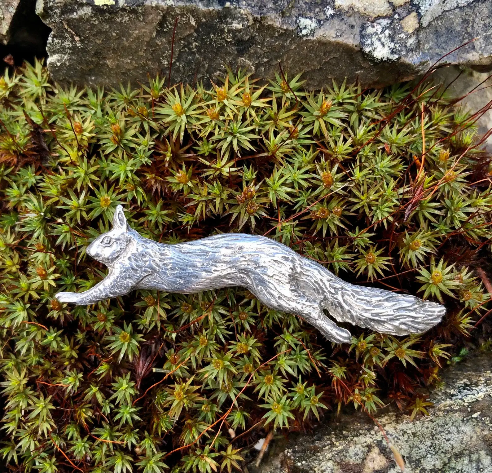 Squirrel Brooch in Pewter