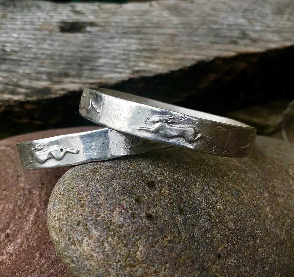 Thumbnail: Hare Bangle in Pewter
