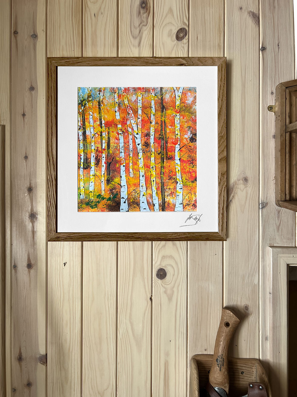 Thumbnail: Birch Wood Framed Print
