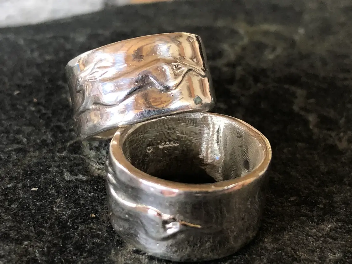 Silver Running Hare Ring Hallmarked