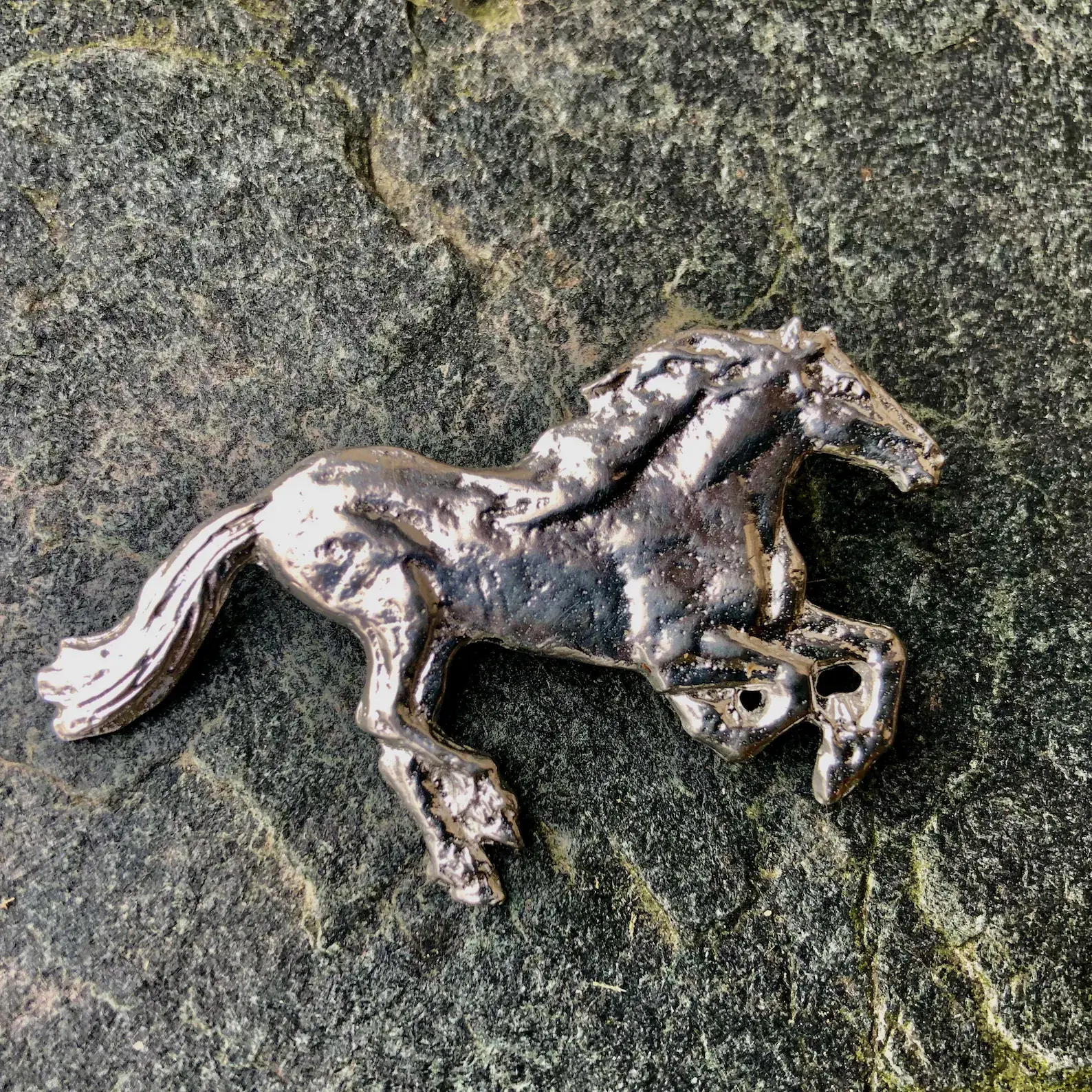 Horse Brooch in Pewter