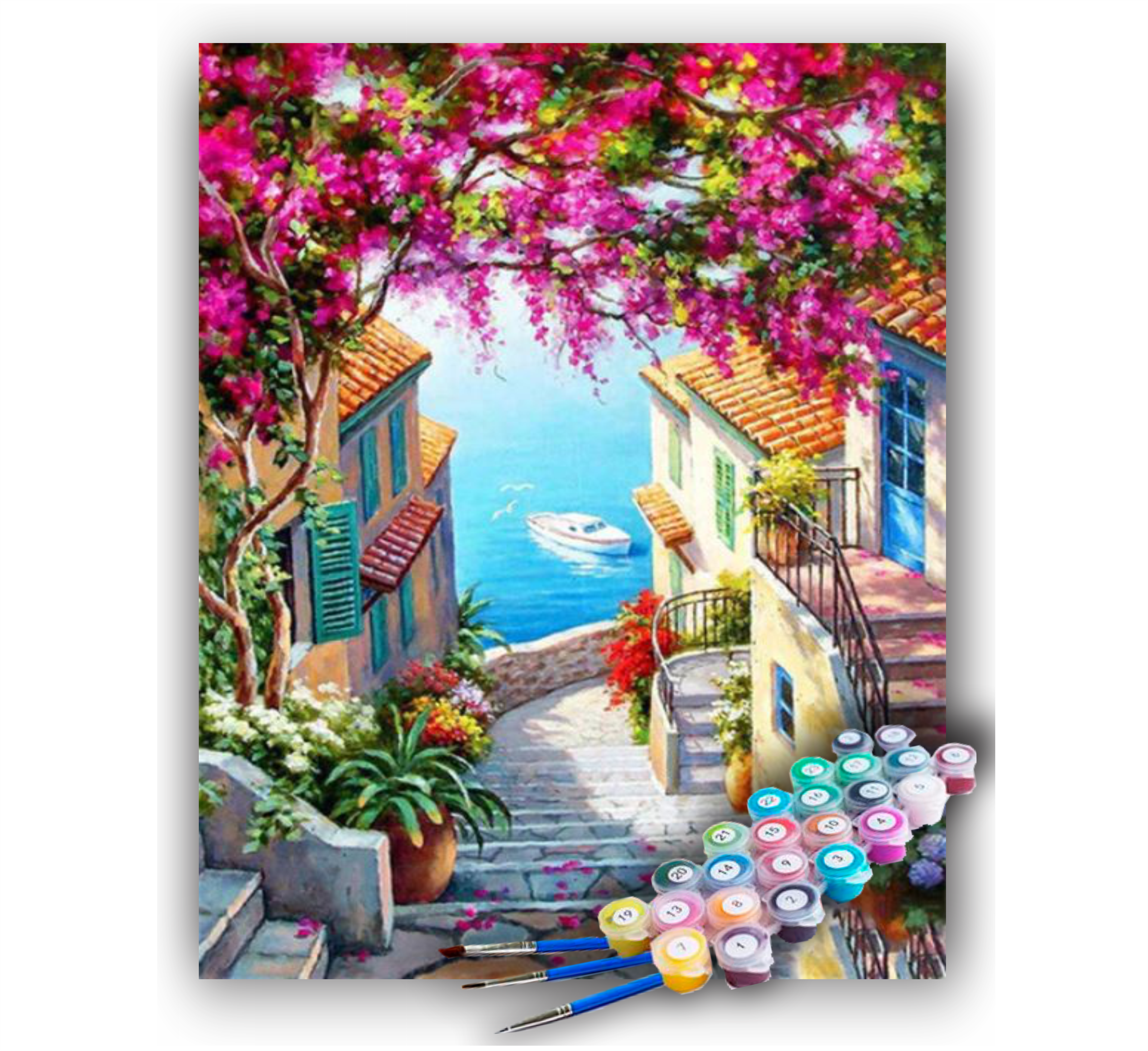 Telas Dadeni Pintura Numerada Rua da Praia 40x50cm