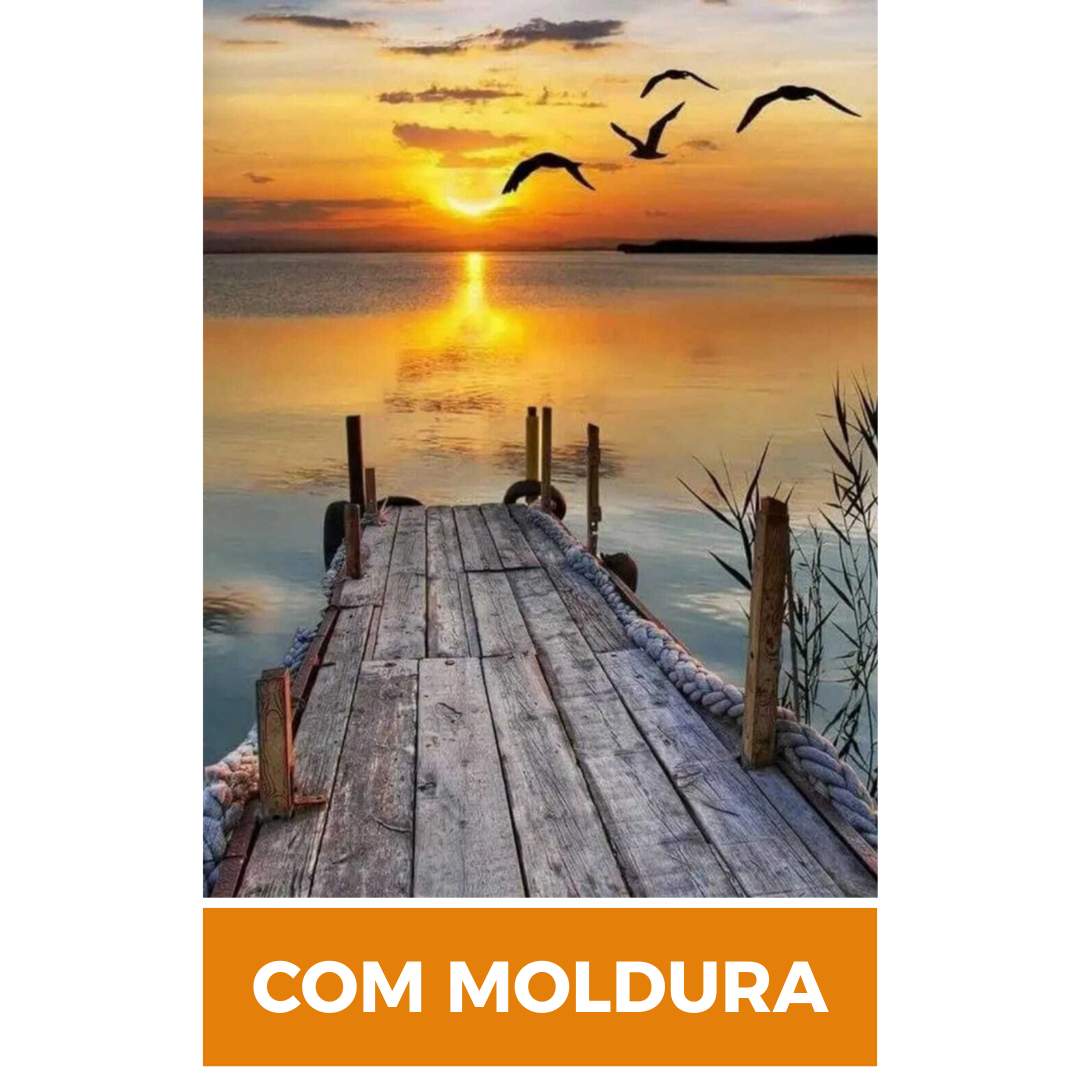 Telas Dadeni Pintura Numerada Cais Com Moldura Chassi 40x5