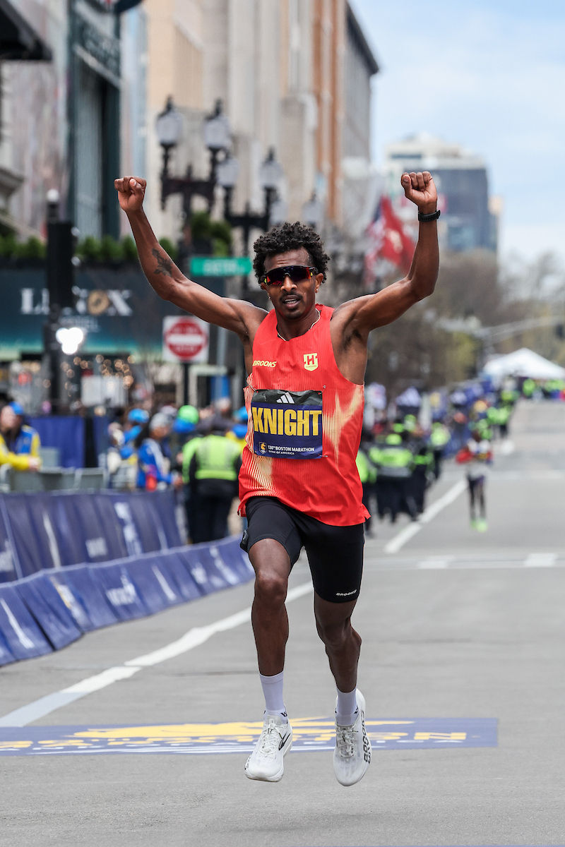 Haftu Knight at the 2026 Boston Marathon