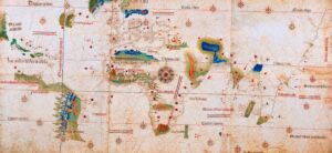 The Cantino planisphere depicting Africa and part of the Americas, 1502, Biblioteca Universitaria Estense, Modena, Italy, © Alamy.