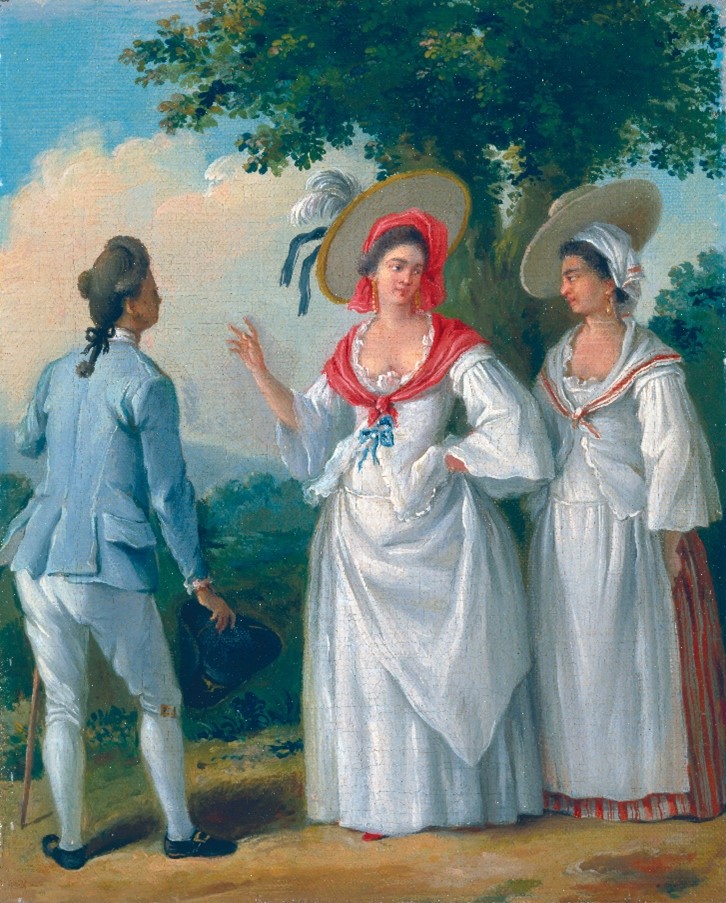 Atlantic trade, Free West Indian Creoles in elegant dress