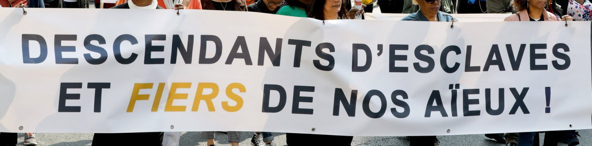 Descendants of slavery on the streets commemorating the anniversary of the abolition of enslavement in french colonies- 23 May 1998