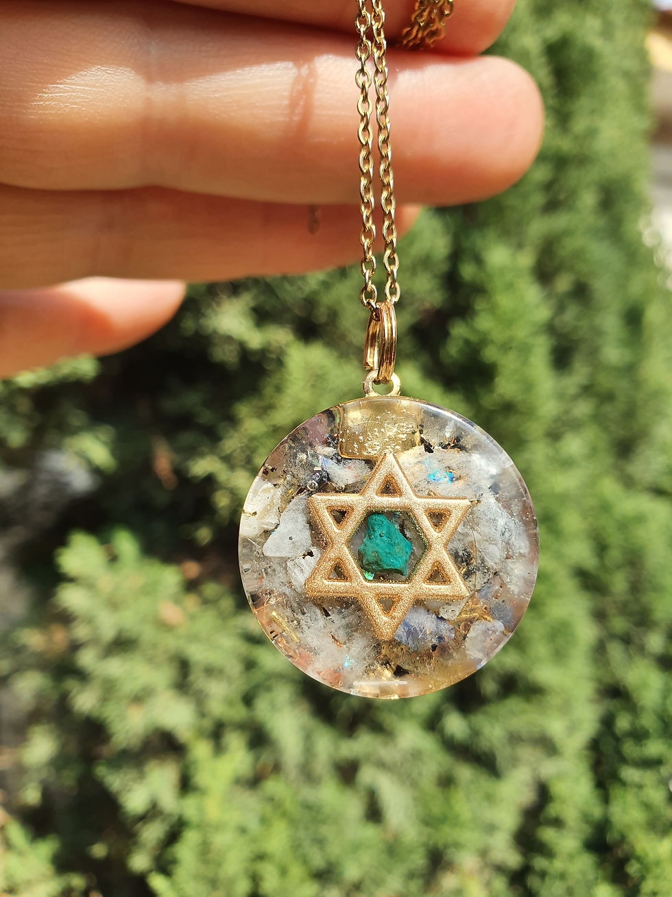תמונה ממוזערת: מגן דוד באבן אילת על מונסטון ולברדורייט- גודל עדין