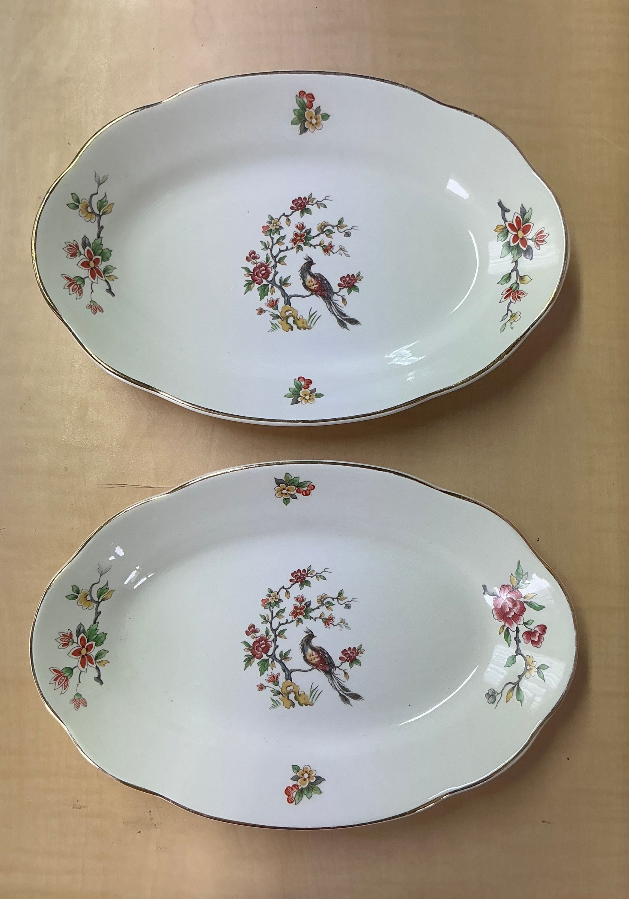 Pair of Sarreguemines Oval Plates