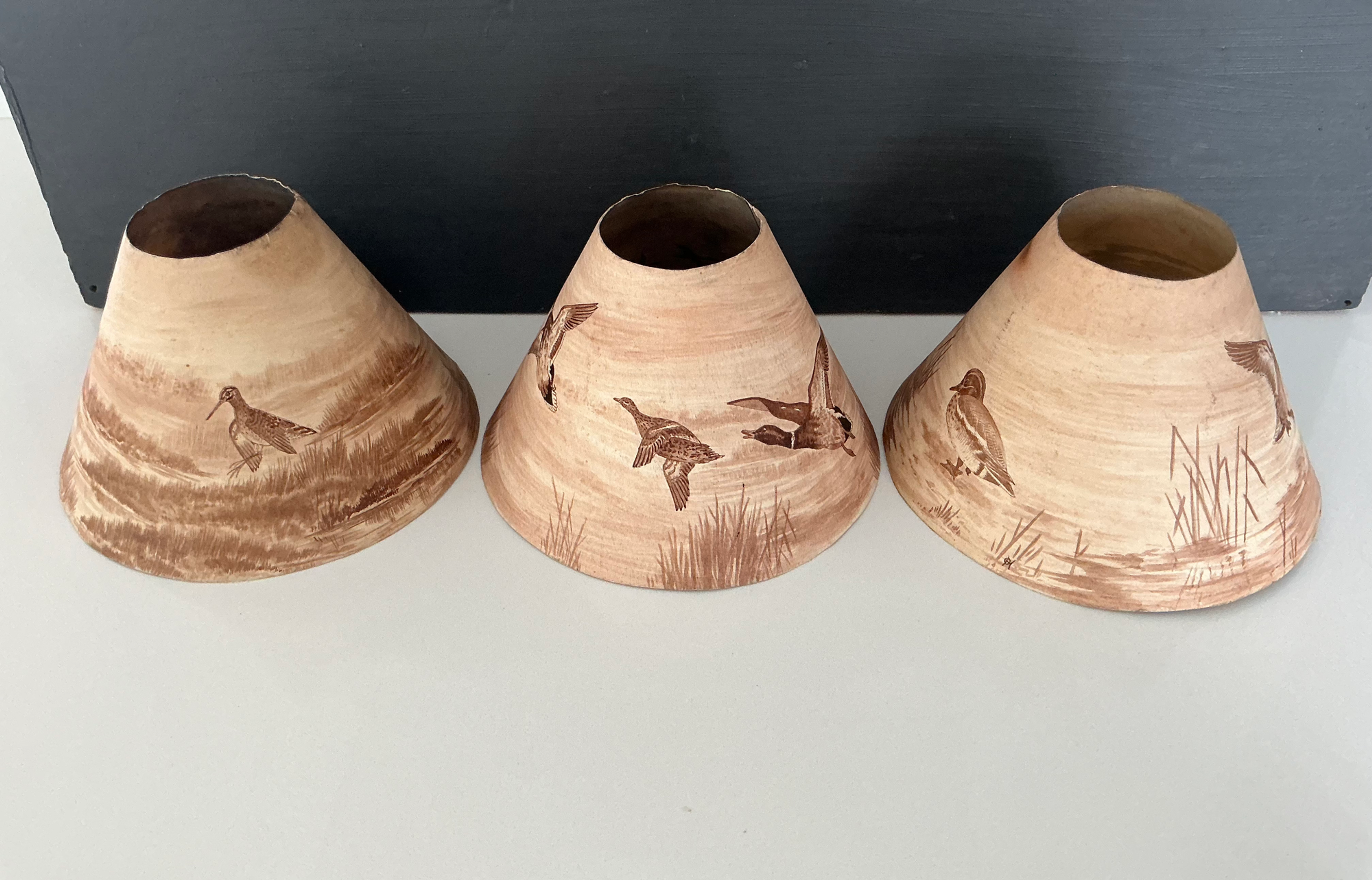 Hand Painted Lampshades, set of 3