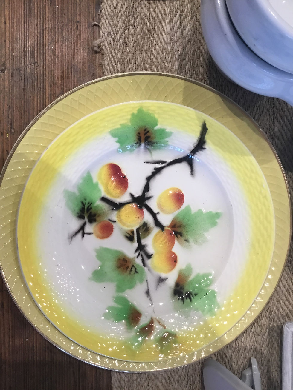 Thumbnail: Set of 6 lovely old fruit plates.SOLD