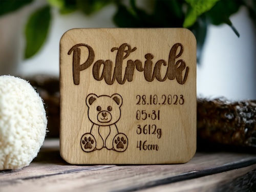 Miniatura: Sottobicchiere quadrato neonato carattere 2