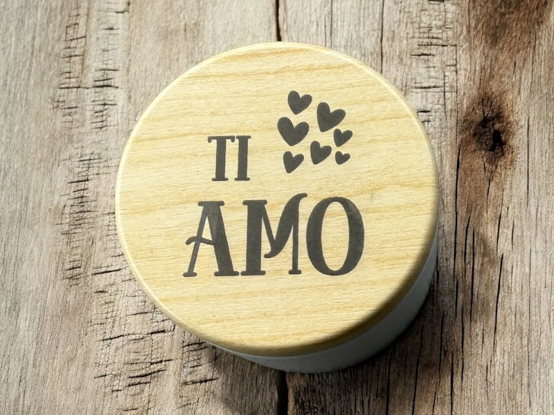 Miniatura: Barattolo "Ti amo" con cuori