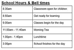 Glendene School Bell Times.JPG