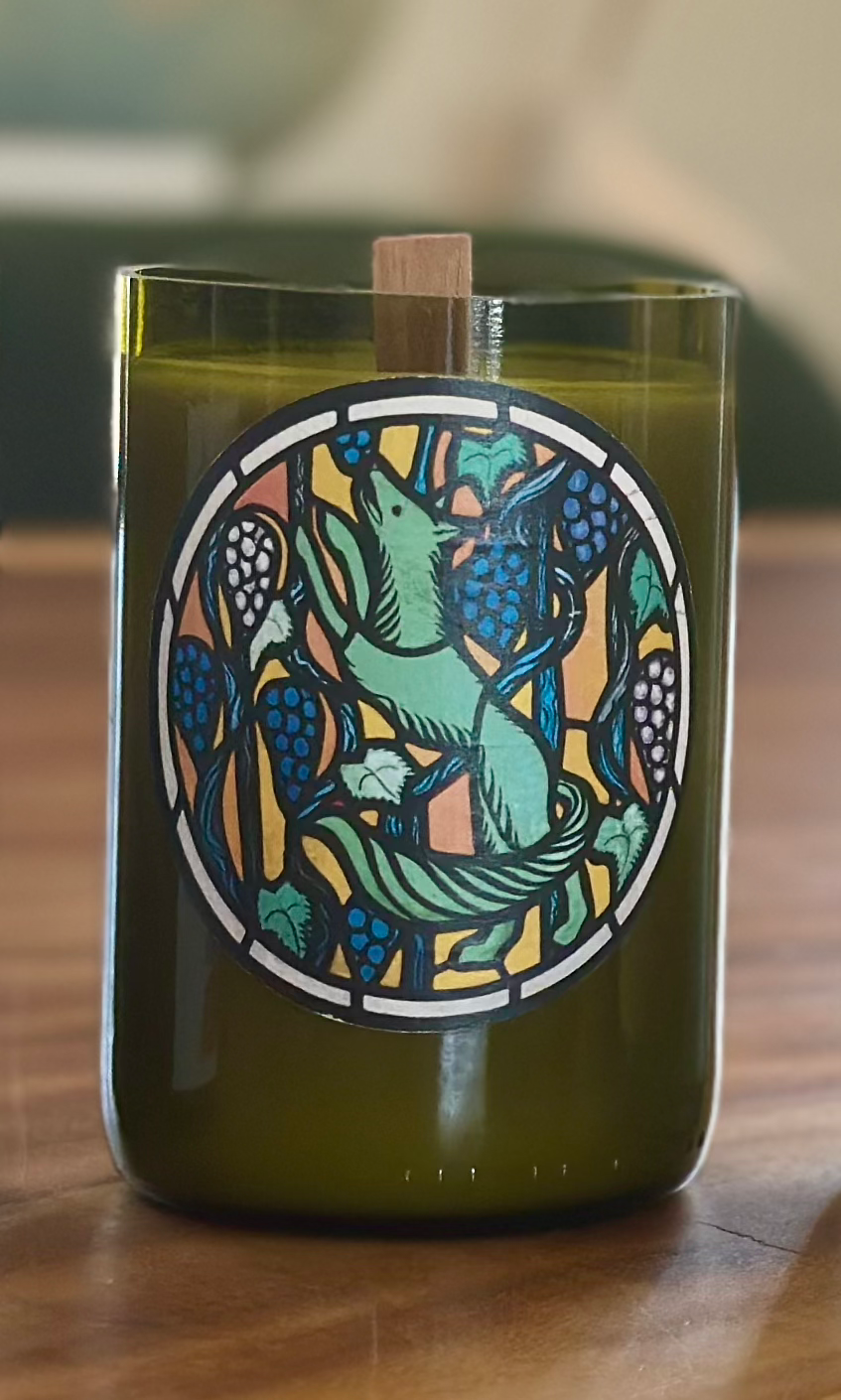 Thumbnail: Lavender, Rose & Patchouli Scented Recycled Wine Bottle Candles