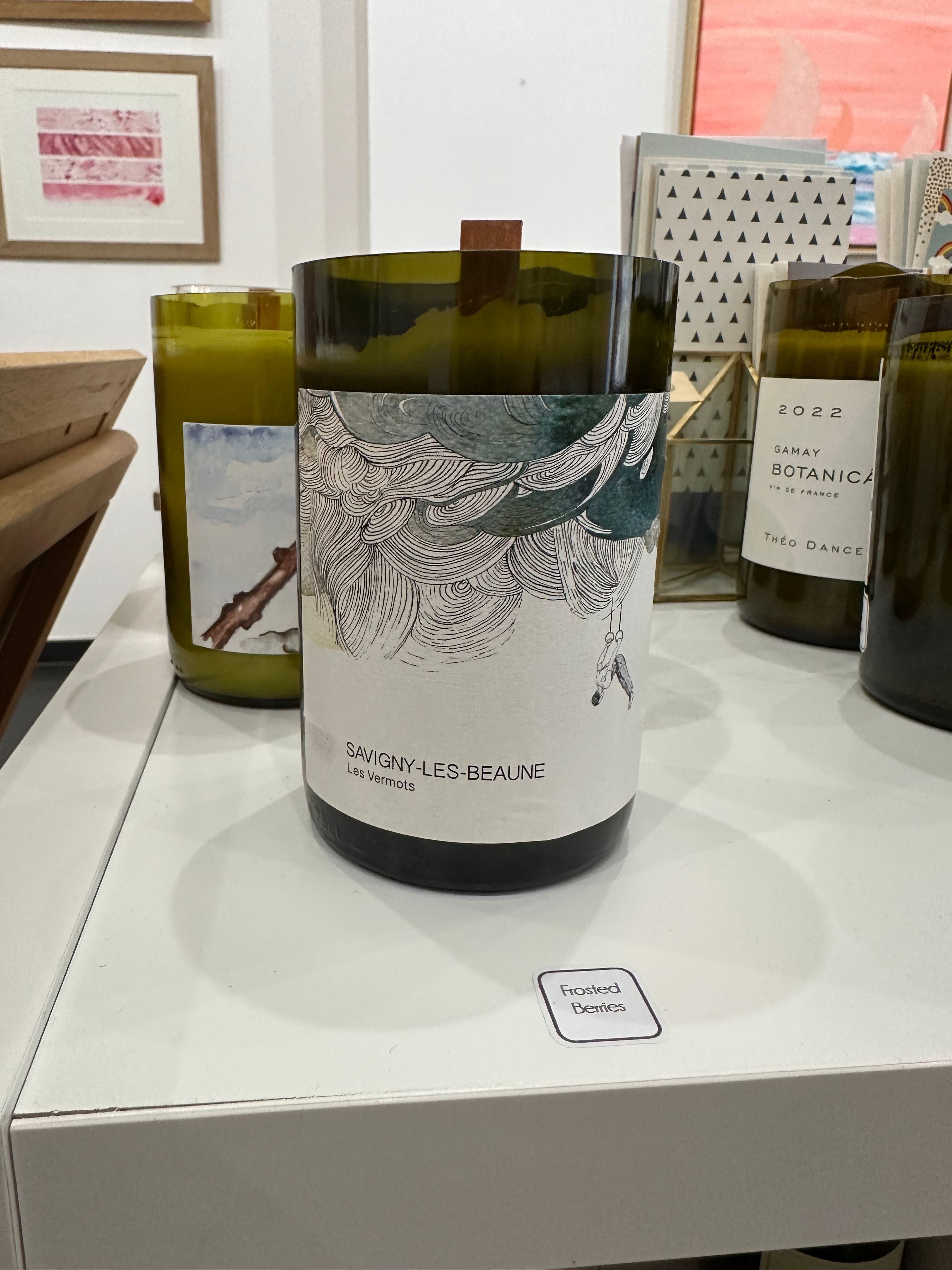 Frosted Berries Scented Recycled Wine Bottle Candles