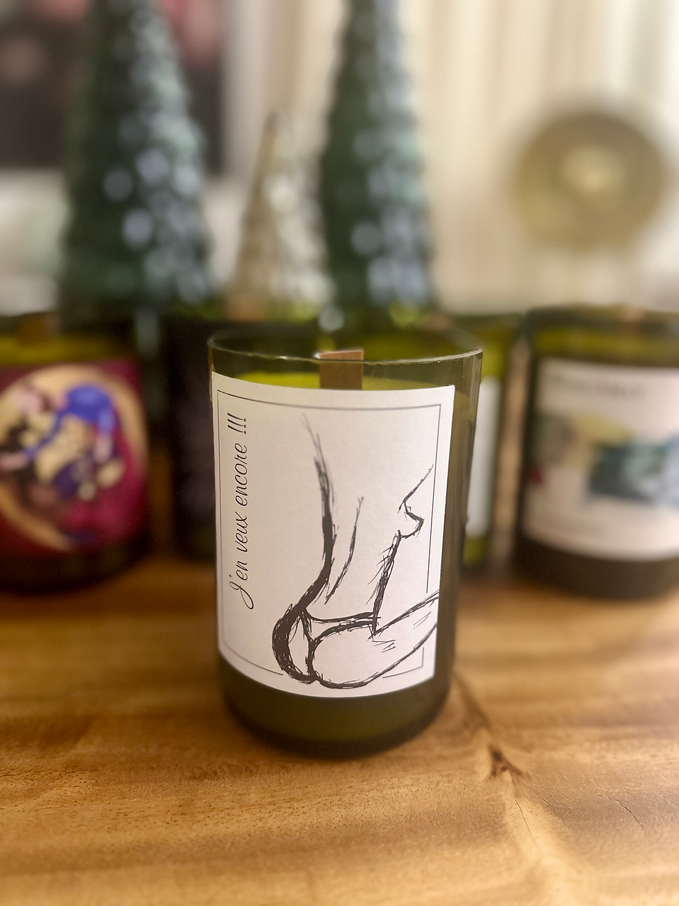 Thumbnail: Festive Confit Orange Scented Recycled Wine Bottle Candles