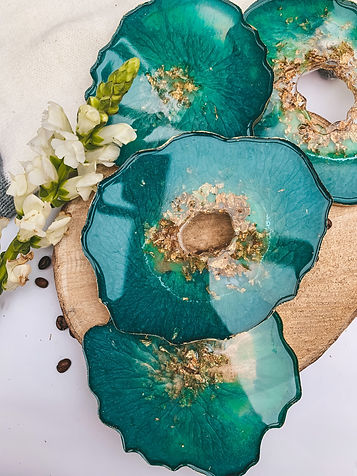 Teal and gold