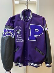 purple letterman jacket