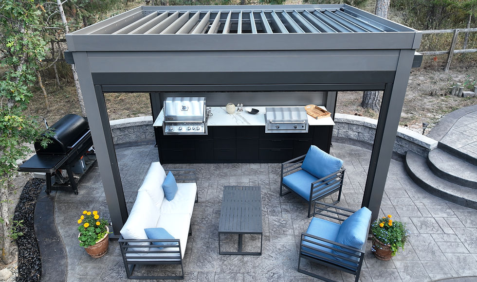 intelligent motorized louvered aluminum pergola