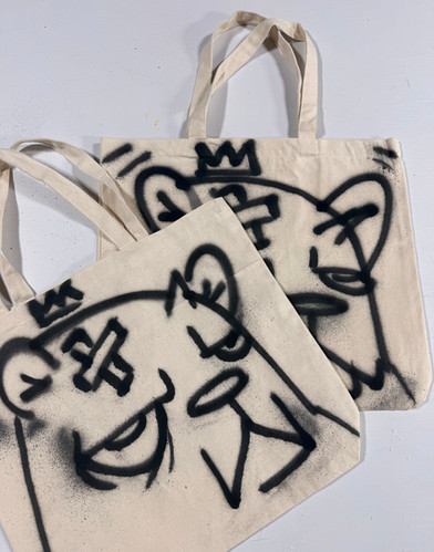 Hand Painted Tote Bag | The Bear Champ