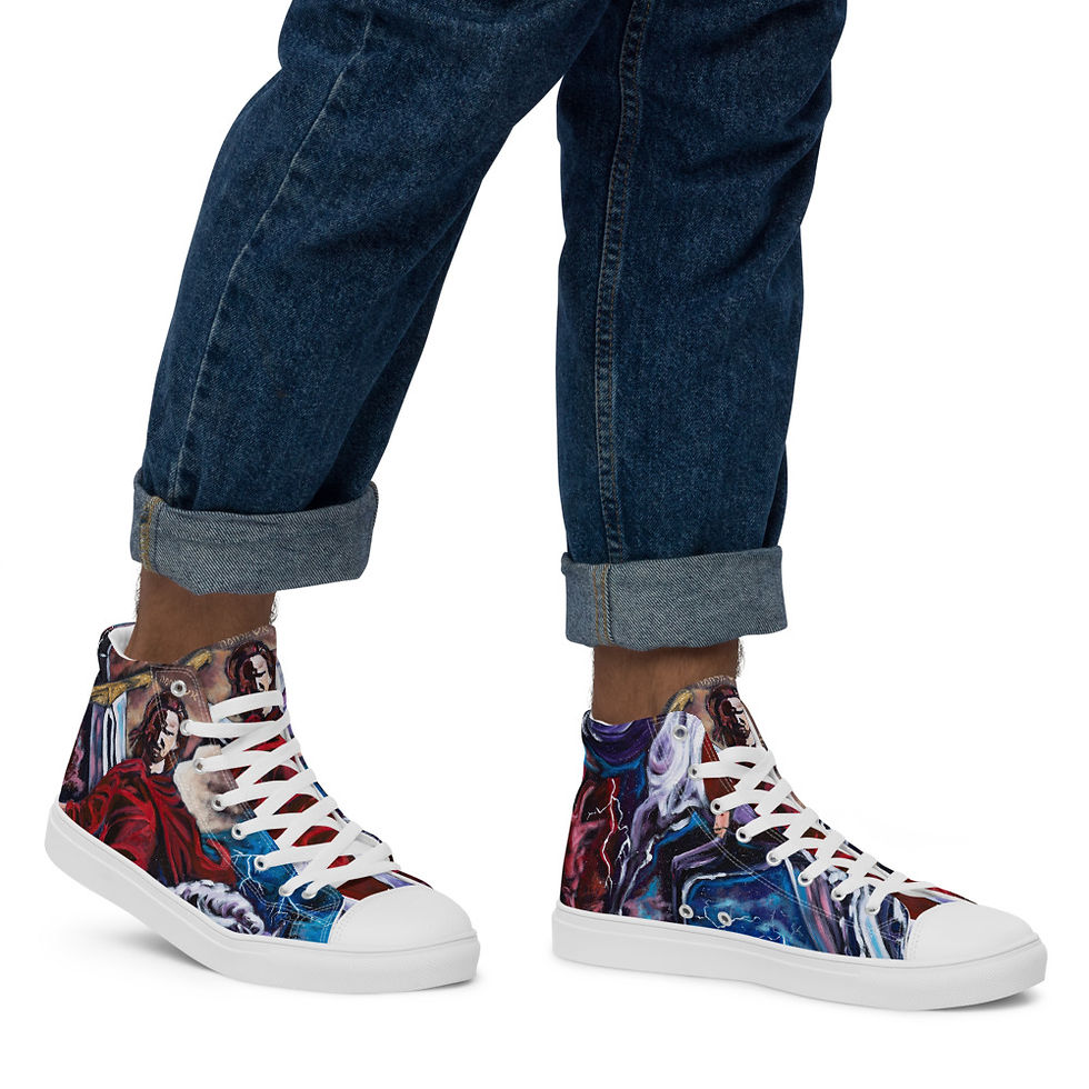 Thumbnail: "Man of War" Men’s high top canvas shoes