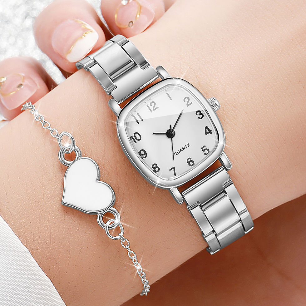 Thumbnail: Set Fashion Square Women Watches Stainless