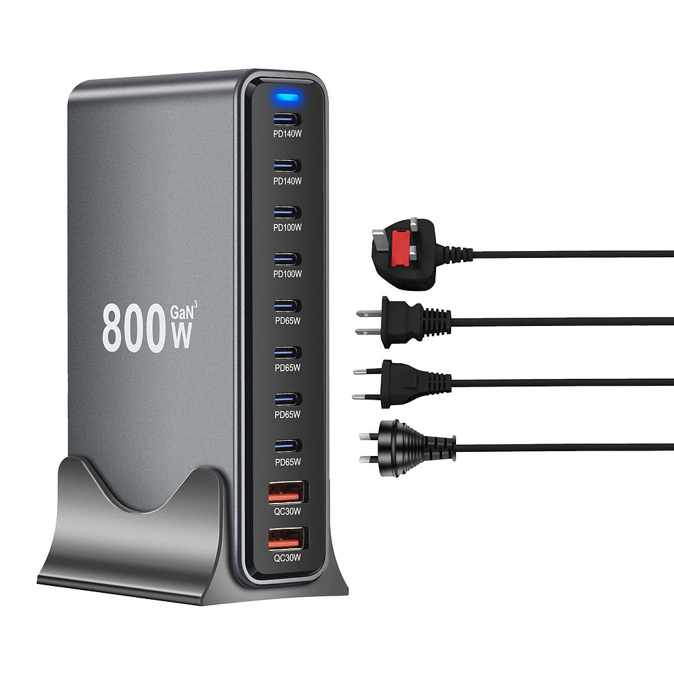 Thumbnail: 800W GaN Fast Charge 3.0 USB Type-C Quick Charger 10-Port