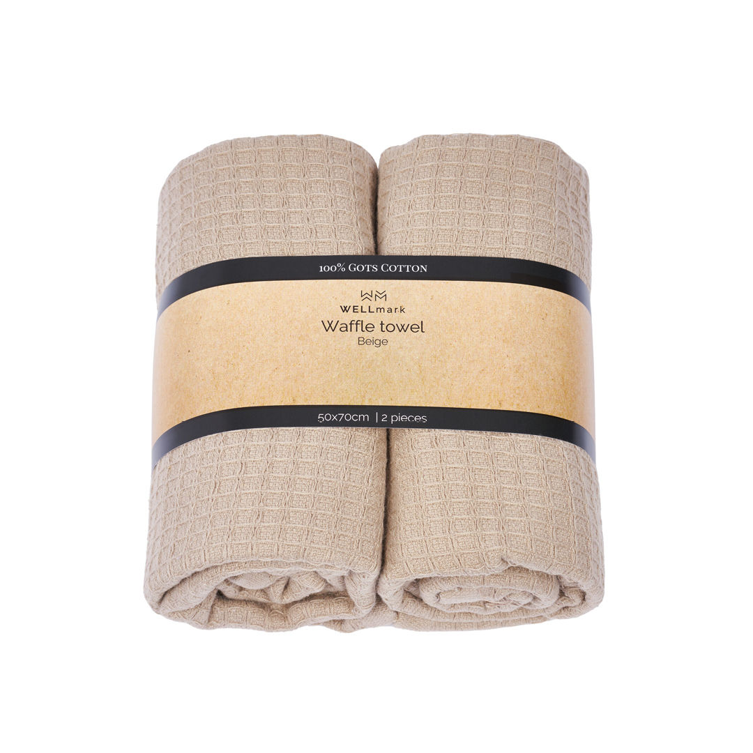 Waffel-Handtuch beige