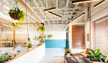 Showing the entrance of Clayroom SoMa, a pottery studio and woodworking shop