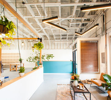 Showing the entrance of Clayroom SoMa, a pottery studio and woodworking shop