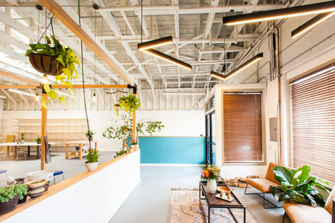 Showing the entrance of Clayroom SoMa, a pottery studio and woodworking shop