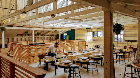 Pottery membership space at Clayroom SoMa