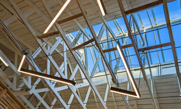 Showing the mezzanine of Clayroom SoMa from the woodshop