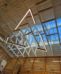 Showing the mezzanine of Clayroom SoMa from the woodshop