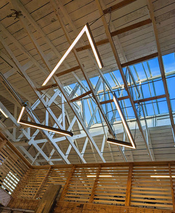 Showing the mezzanine of Clayroom SoMa from the woodshop