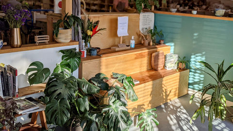 Clayroom SoMa's entrance showcasing members and staff's work