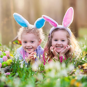 Happy Children with Easter Eggs